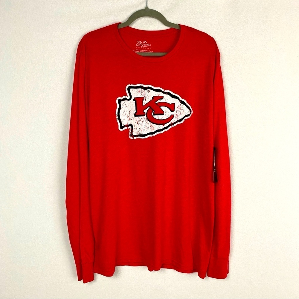MAJESTIC THREADS Kansas City Chiefs Kingdom Long Sleeve T-Shirt Men’s Size 2X